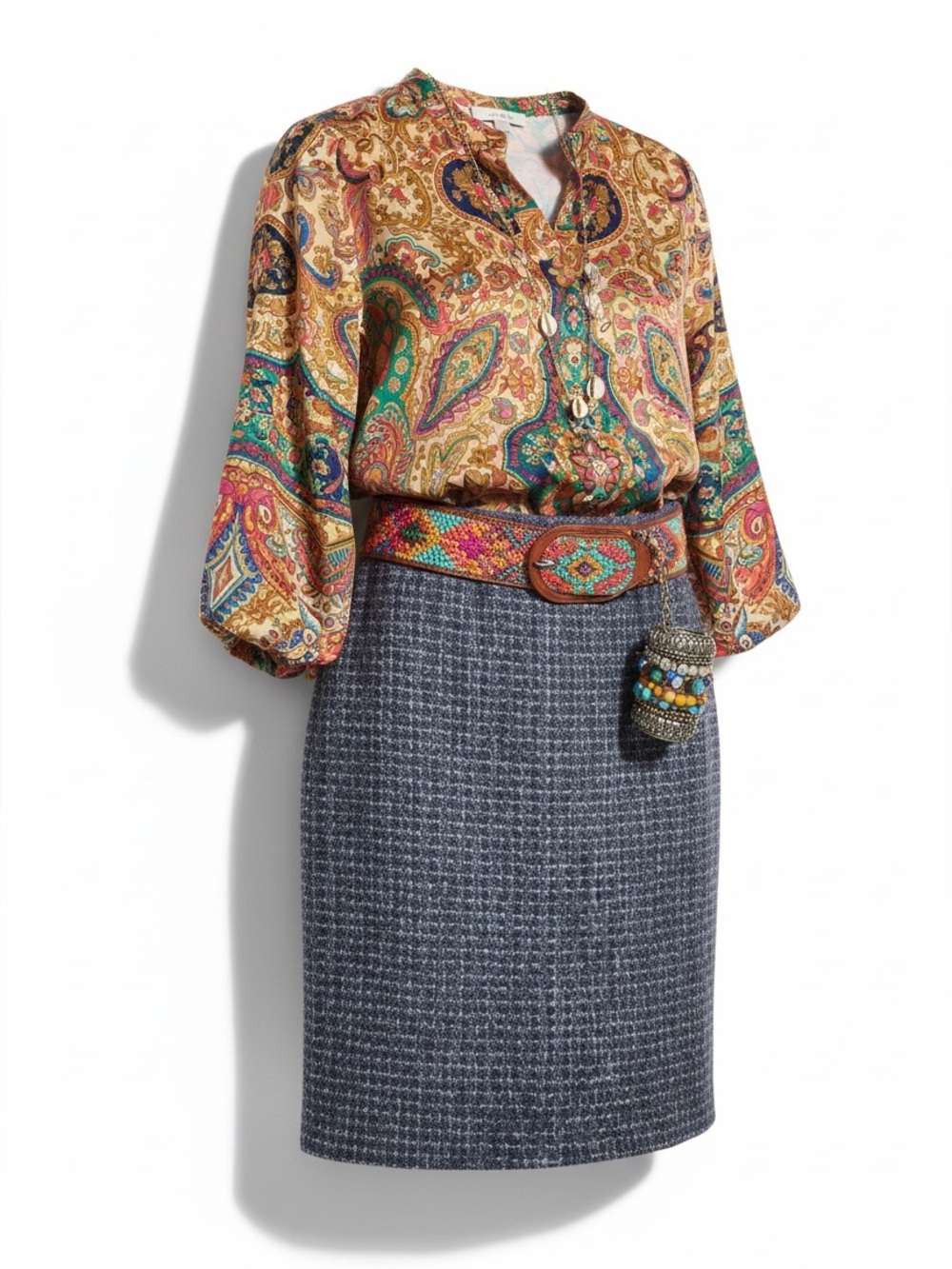Dalia Collection Modern Fit Purple Woven Knit Straight Pencil Skirt‎ Size 8